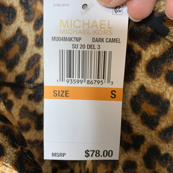 Michael Michael Kors Cheetah Leopard Print Sleeveless Swing Top NWT Sz Small - Picture 4 of 6